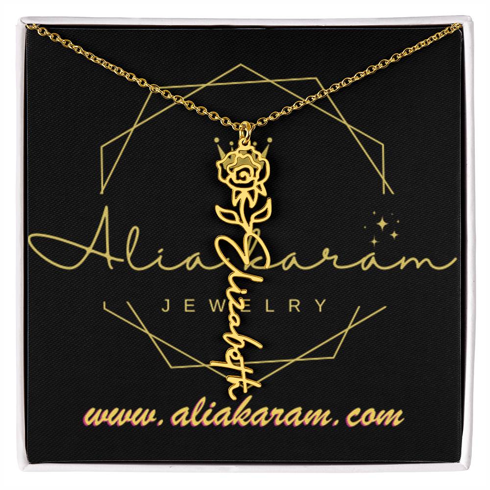 Flower Name Necklace