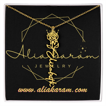 Flower Name Necklace