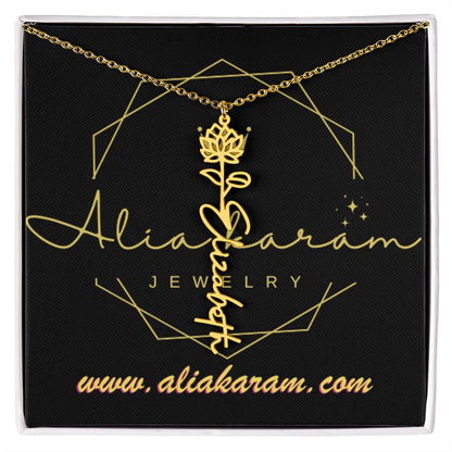 Flower Name Necklace