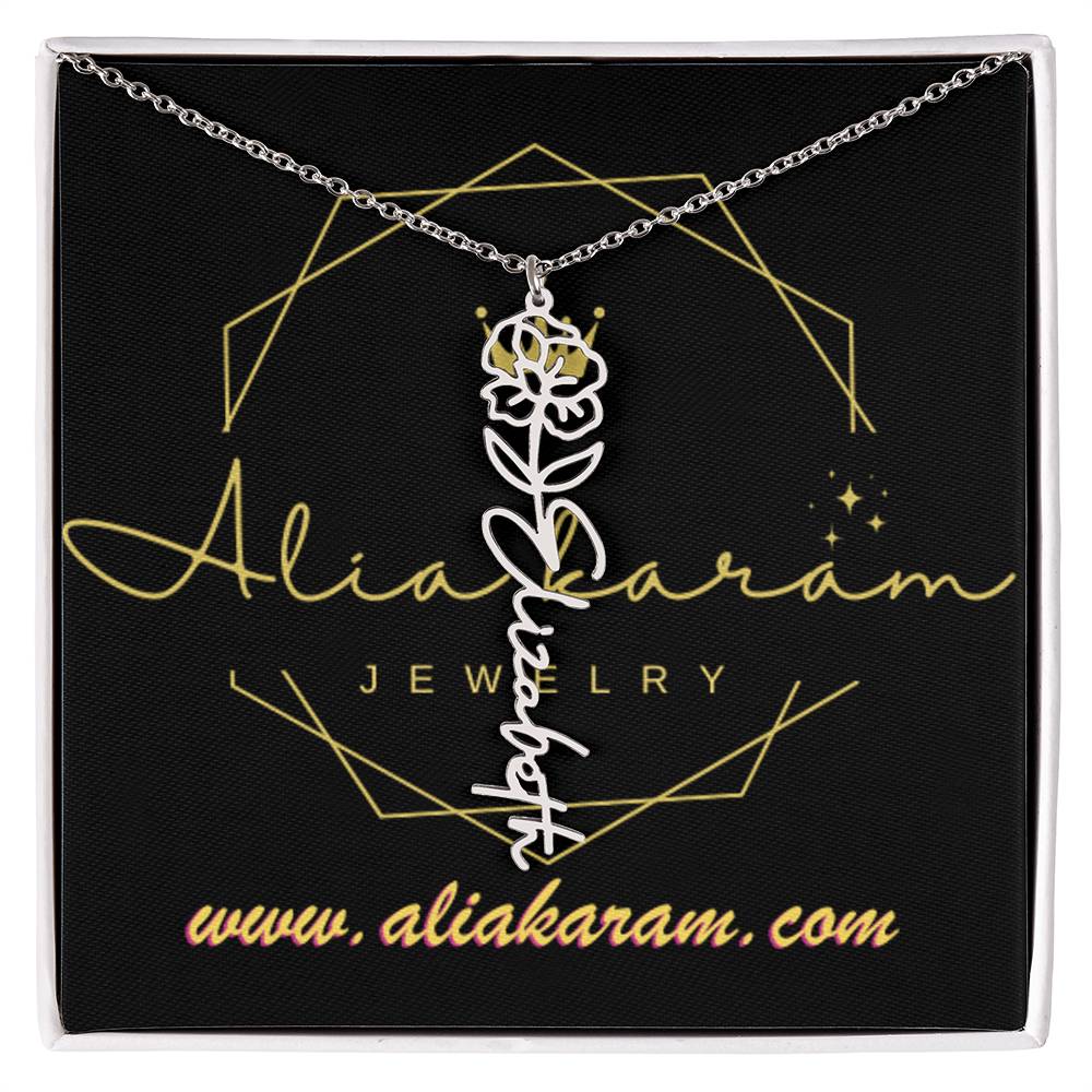 Flower Name Necklace