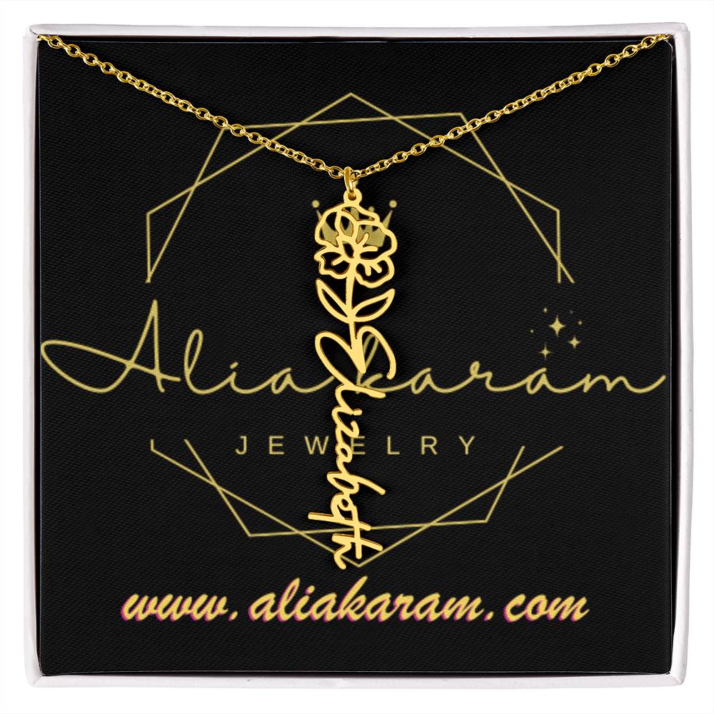 Flower Name Necklace