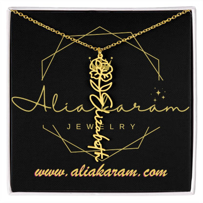 Flower Name Necklace