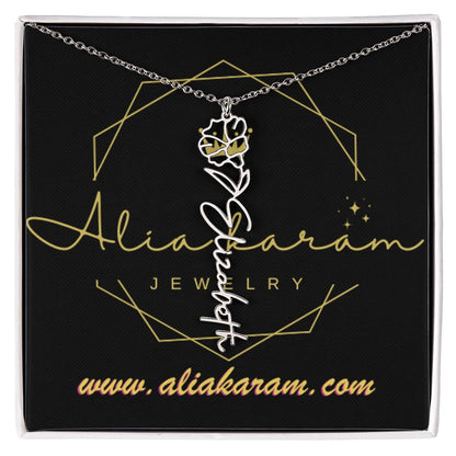 Flower Name Necklace