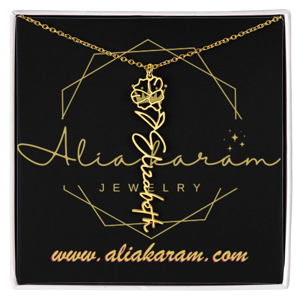 Flower Name Necklace