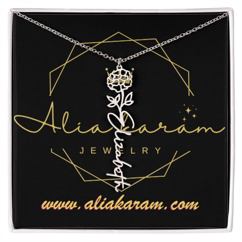 Flower Name Necklace