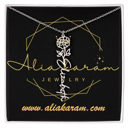 Flower Name Necklace