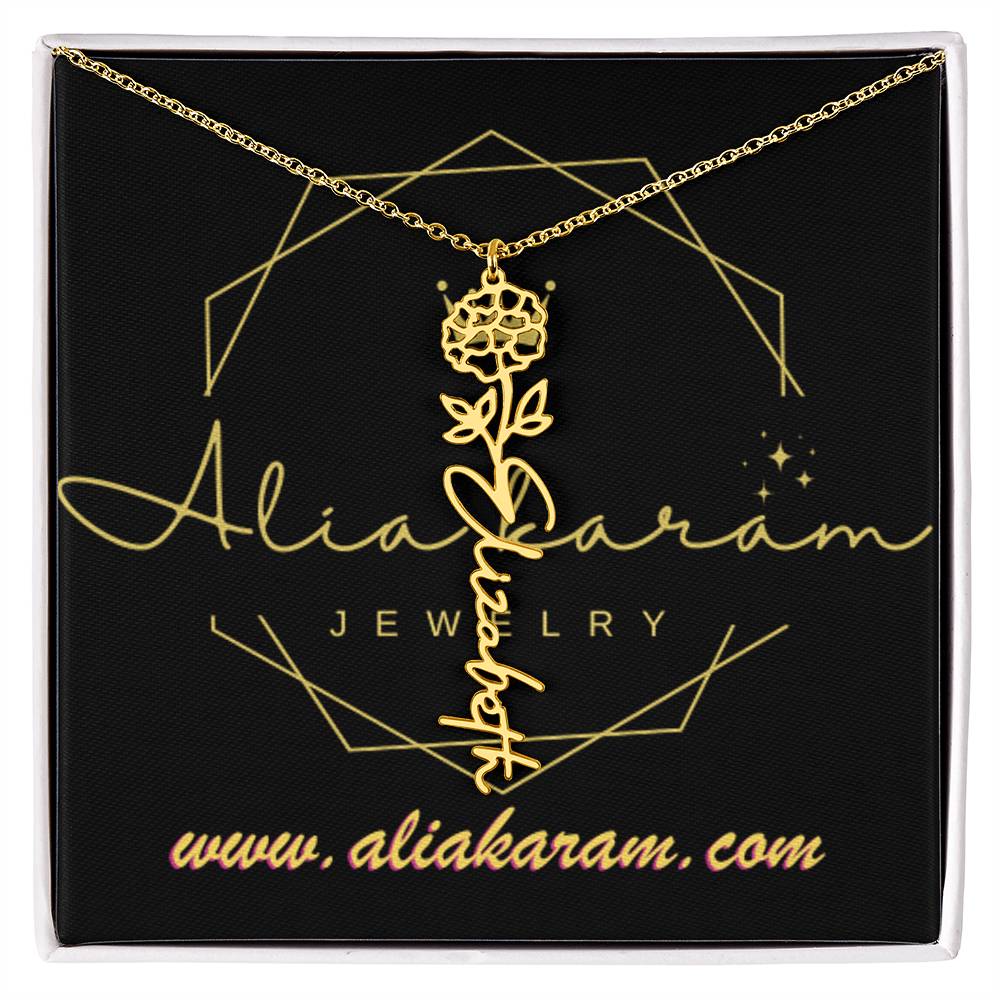 Flower Name Necklace