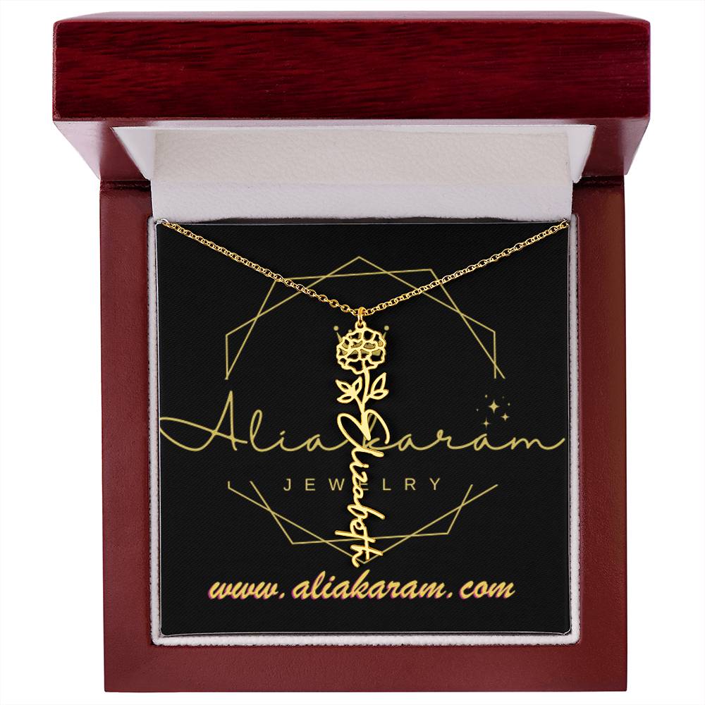 Flower Name Necklace