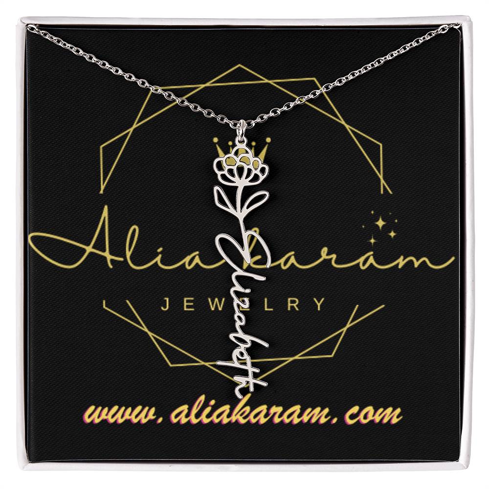 Flower Name Necklace
