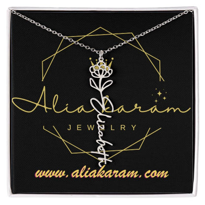 Flower Name Necklace