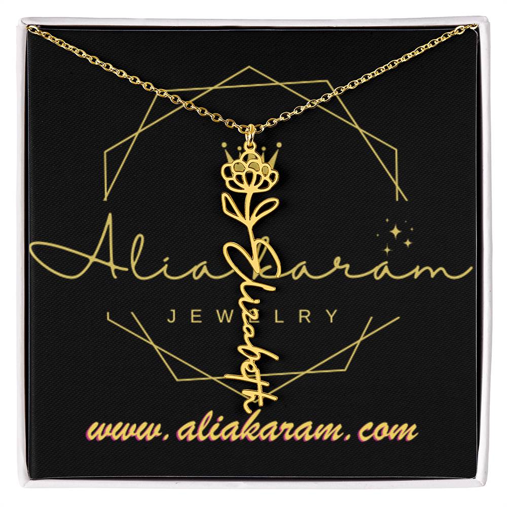 Flower Name Necklace