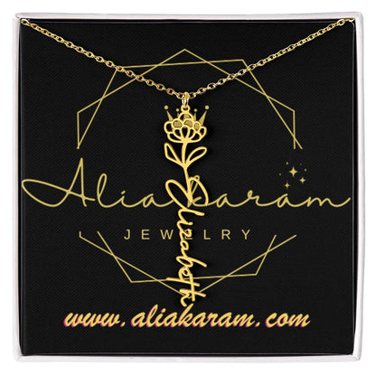 Flower Name Necklace