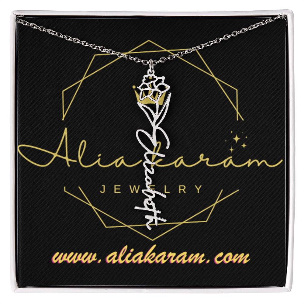 Flower Name Necklace