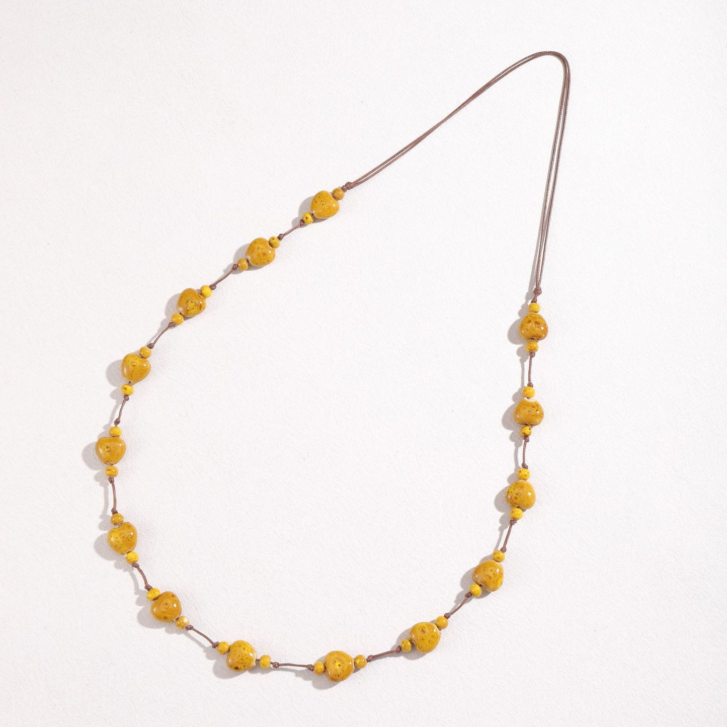 Retro Ethnic Colorful Heart-shaped Ceramic Necklace For Women