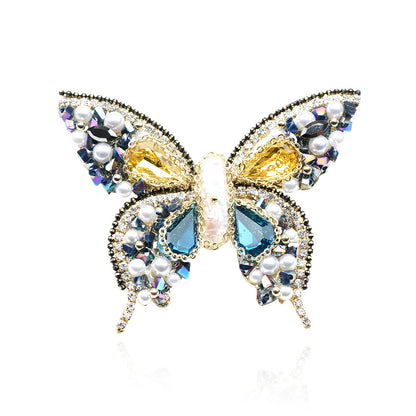 A beautiful New Handmade DIY Sticky Beads Butterfly Brooch Simple Temperament Female
