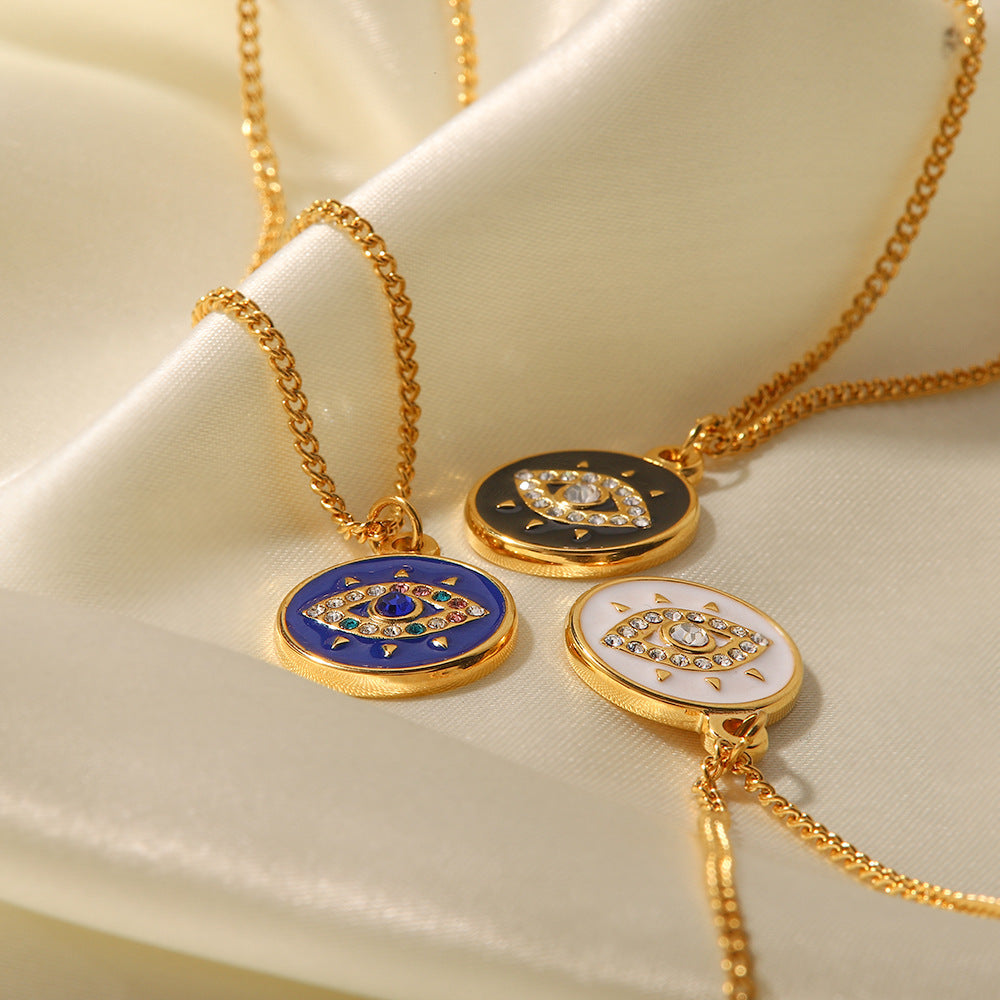 European And American Fashion Round Pendant Necklace