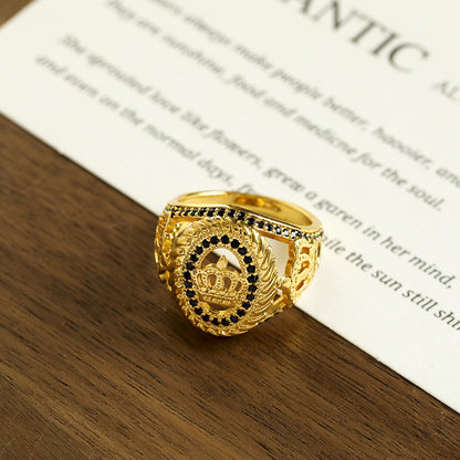 Exquisite Crown Virgin Mary Hollowed Fashion Simple Ring