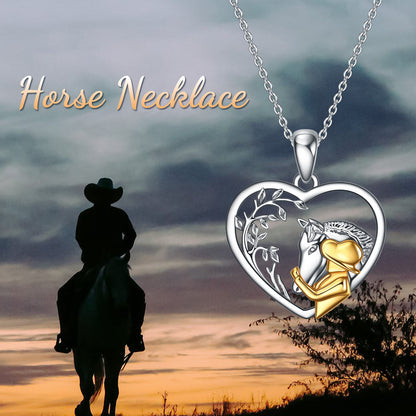 Beautiful Horse Boys Girls Pendant Necklace Gifts Locket Necklace that holds pictures for Family