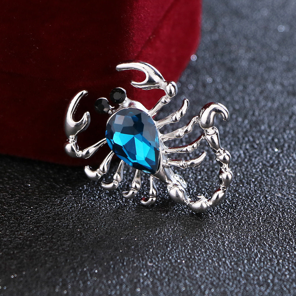 Beautiful South Korea Scorpion Crystal Pin For Men And Women Korean Style All-match Corsage Brooch