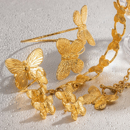 European And American Retro Alluvial Gold Butterfly Suit Series Middle Ancient