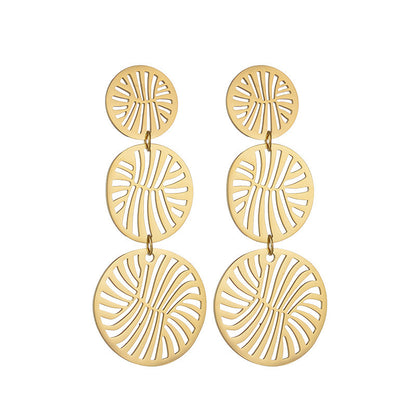 Niche Stainless Steel Irregular Hollow-out Stud Earrings For Women