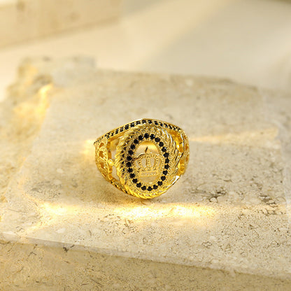Exquisite Crown Virgin Mary Hollowed Fashion Simple Ring