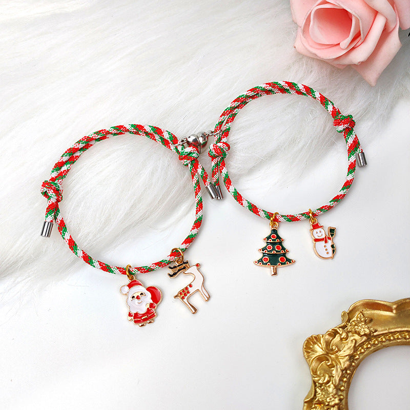 New Christmas Love Magnet Love Couple Bracelet A Pair Of Girlfriends Jewelry