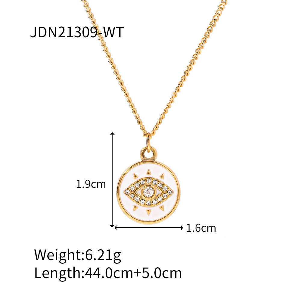 European And American Fashion Round Pendant Necklace