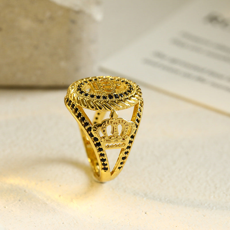 Exquisite Crown Virgin Mary Hollowed Fashion Simple Ring