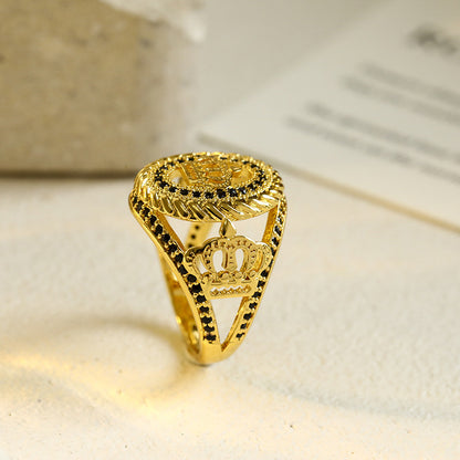 Exquisite Crown Virgin Mary Hollowed Fashion Simple Ring